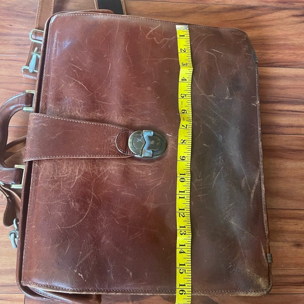 Marino Orlandi Brown Leather Briefcase with Vintage Appeal